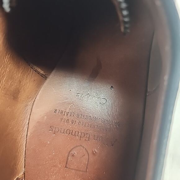 Allen Edmonds Carlyle Black Leather Plain Toe Dress Shoes Mens Size 10 D - Picture 5 of 9